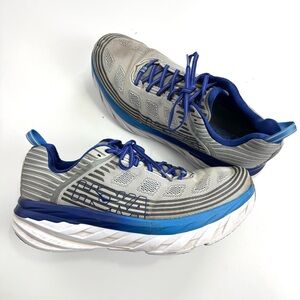 Hoka One One Mens Sz 14 2E Wide Bondi 6 Running Sneaker Shoes Athletic Grey/Blue